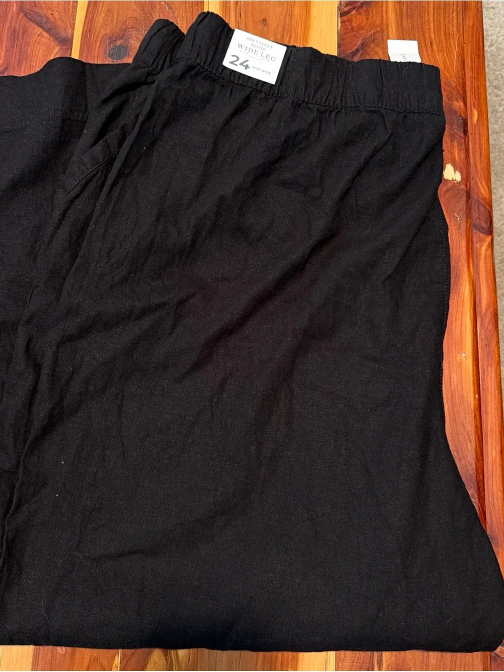 $80 NWT Lane Bryant Linen-Blend Wide Leg Pant 24 Black